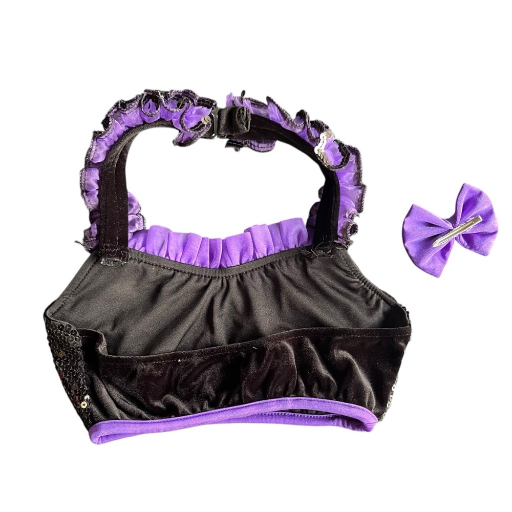 Glamour Costumes 2 piece solo costume crop top and matching brief/skirt size LC - Picture 5 of 10